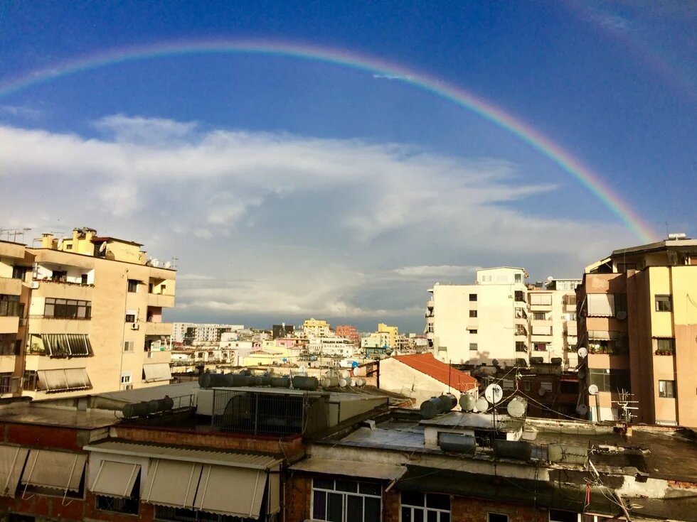 Rainbow panorama, Tirana, Albania Rainbow panorama, Tirana, Albania